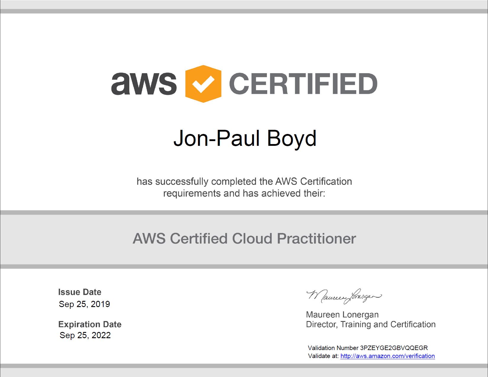 AWS Cloud Practitioner Certification